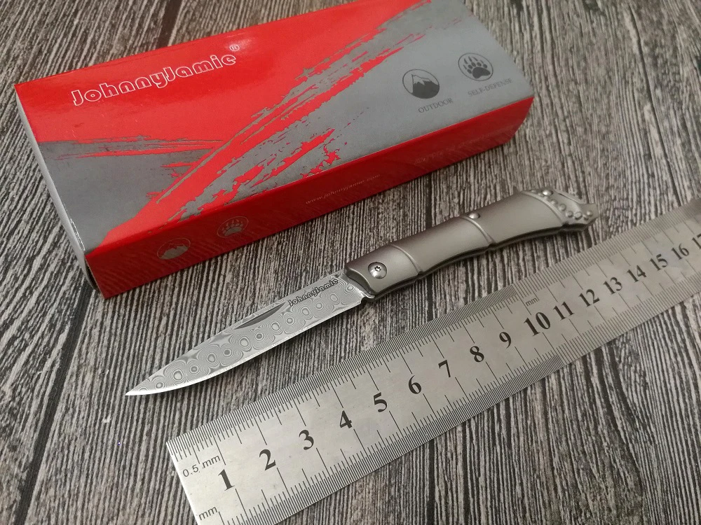 JohnnyJamie миниатюрная ручка в английском стиле 1 нож C94TI 2 36 дюйма 31 г TC4 рукоятка из