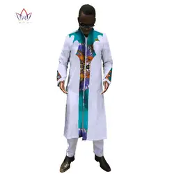 Для мужчин s Мода Анкары Африканский Костюмы рубашка с длинными рукавами Для мужчин Дашики африка печати хлопковые топы и длинные брюки