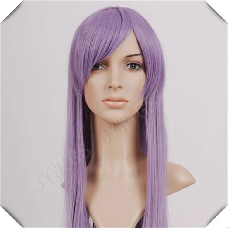 Purple Braiding Hair Long Cosplay 100CM Synthetic Straight Wig Women