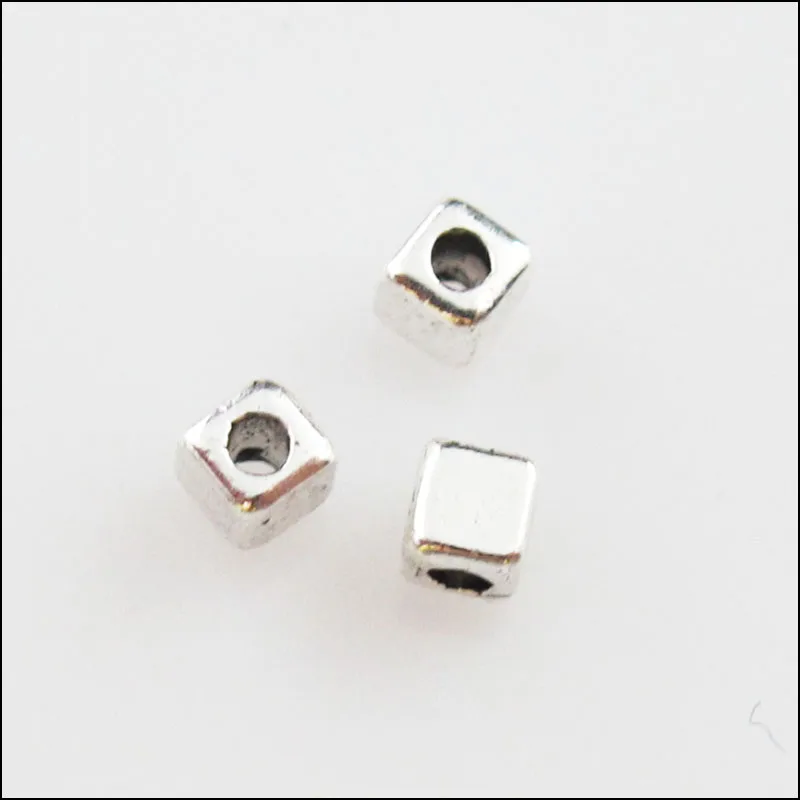 

120Pcs Tibetan Silver Tone Tiny Square Spacer Beads Charms 2.5mm