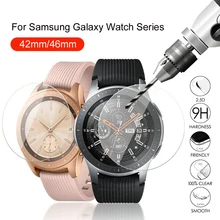 Vidro temperado para samsung galaxy watch 3 pçs, para relógio samsung galaxy 42 46mm protetor de tela para samsung watch 42mm 46mm película de vidro protetora