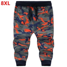 Летние камуфляжные шорты до середины икры большого размера свободные эластичные тонкие облегающие шорты с принтом толстых людей мужские повседневные шорты