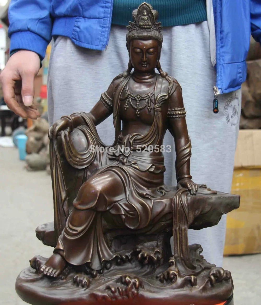 

17 Buddhism Copper Bronze fastdom Guan Yin Kwan-Yin Boddhisattva Goddess Statue