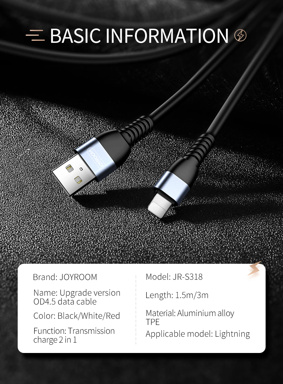 Joyroom 150 см 3 м сотовый телефон USB кабель 8-контактный кабель Lightning для Apple iPad iPhone X SE 6 6s плюс 7 Plus 8 плюс iOS зарядный кабель