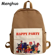 Menghuo, женский рюкзак, холщовый рюкзак, милые школьные сумки с принтом, женский рюкзак, Mochila Escolar, рюкзак для девочек, для подростков, Новинка