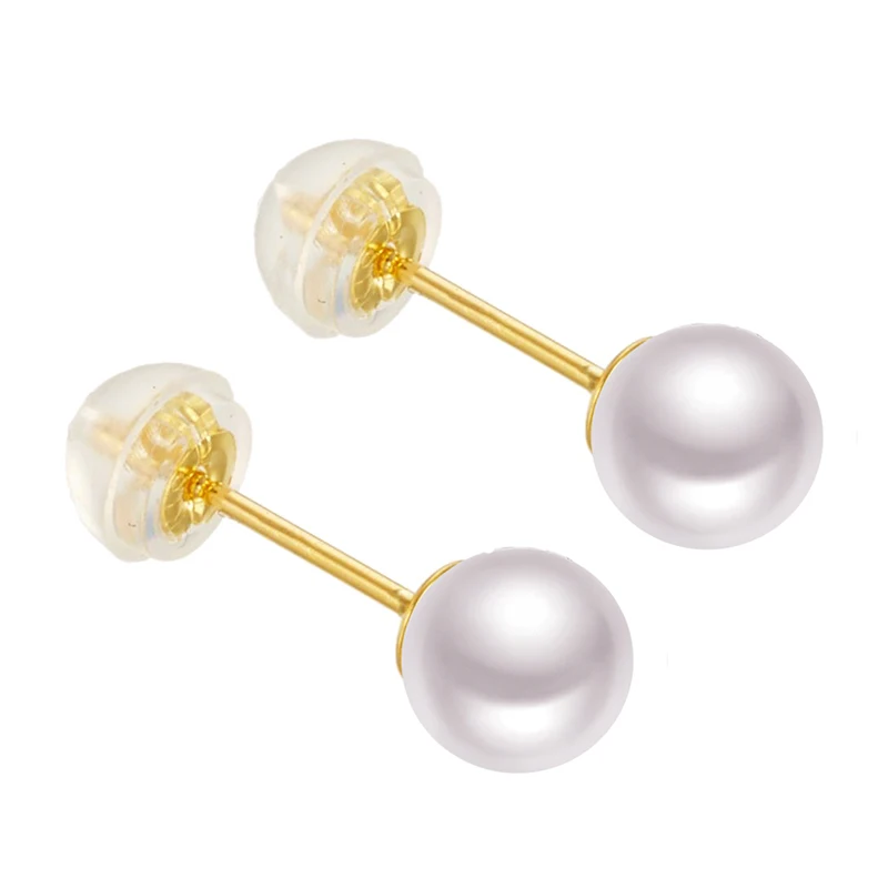 ED06 GOLD 18K STUD PEARL EARRINGS
