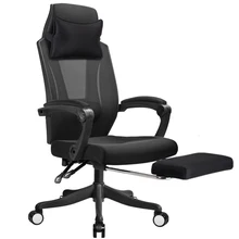 Leisure Mesh Cloth Computer Chair Lifted Rotated Multi-function Office Chair Household Reclining Computer Chair with Footrest