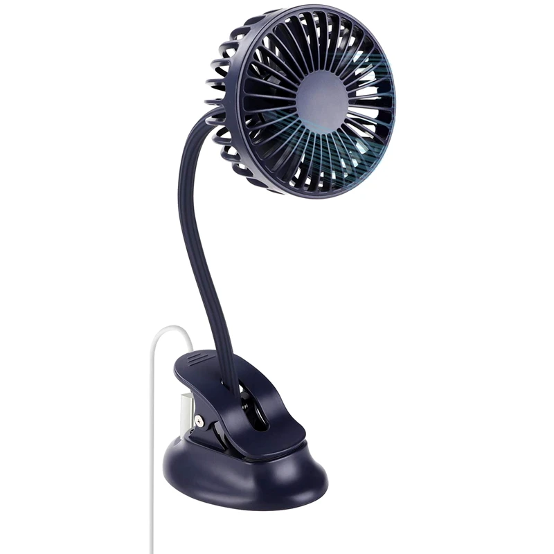 

Portable Mini Clip Stroller Fan,3 Speeds Settings,Flexible Bendable Usb Rechargeable Battery Operated Quiet Desk Fan For Home,
