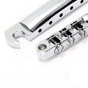 

Silver Chrome Professional Guitar Accessories Bridge & Stop Tail Bar for LP 6 Strings Electric Guitar Jazz Alloy