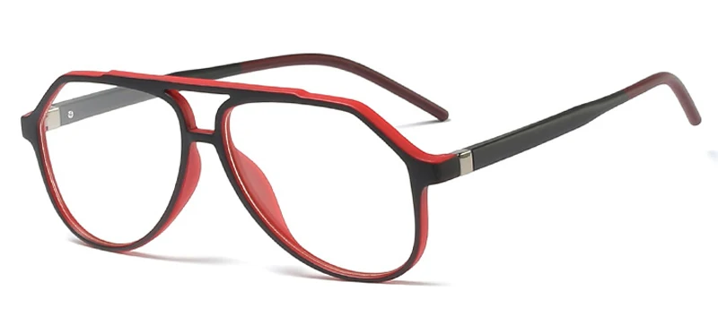 Peekaboo tr90, очки для мужчин, матовые, черные, коричневые, прозрачные линзы, плоский верх, мужские Оптические очки, Ретро стиль, женские очки, оправа, большие - Цвет оправы: black red