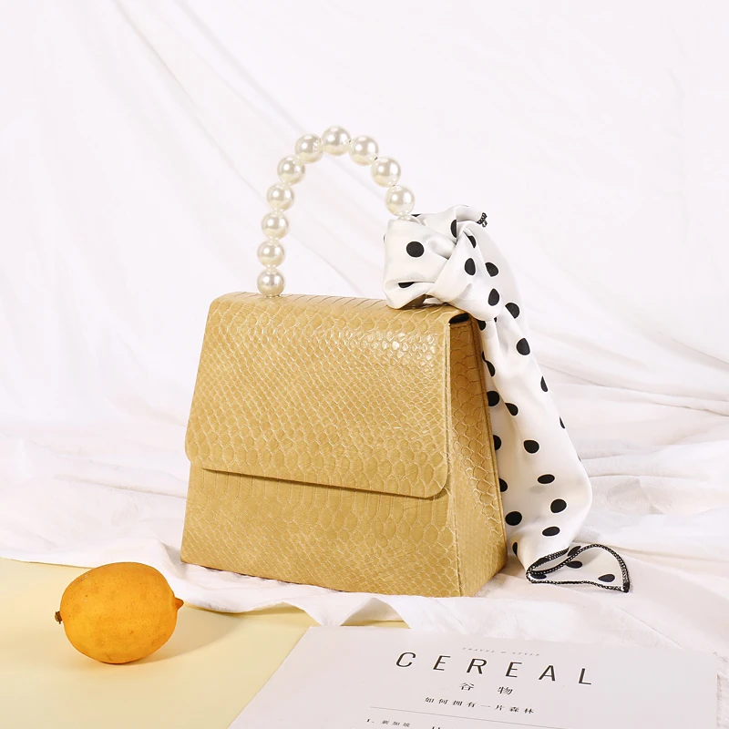 

RADISH Vintage Tote Bags Women ,Serpentine Handbag, Scarf Pearl Clutch Bags ,Party Dinner Antique Bag