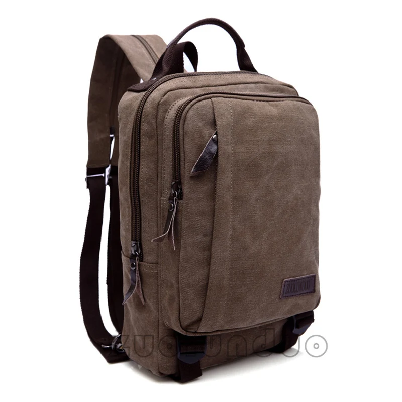ZHIERNA Backpack Men's Square Style Double Shoulder Bag Package Canvas High Quality Pack Practical Wear-Resistant Waterproof