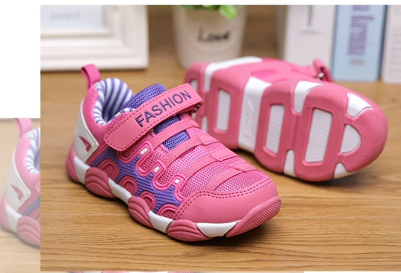 Детская Повседневная дышащая обувь Одежда для девочек устойчивостью удобную обувь для детей геометрический прогулки тренер тапки AA51354