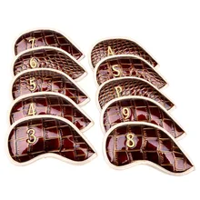 10 шт., новая гладильная доска для гольфа, железная Клубная головка, Набор чехлов из кожи аллигатора, железная крышка, 3-A