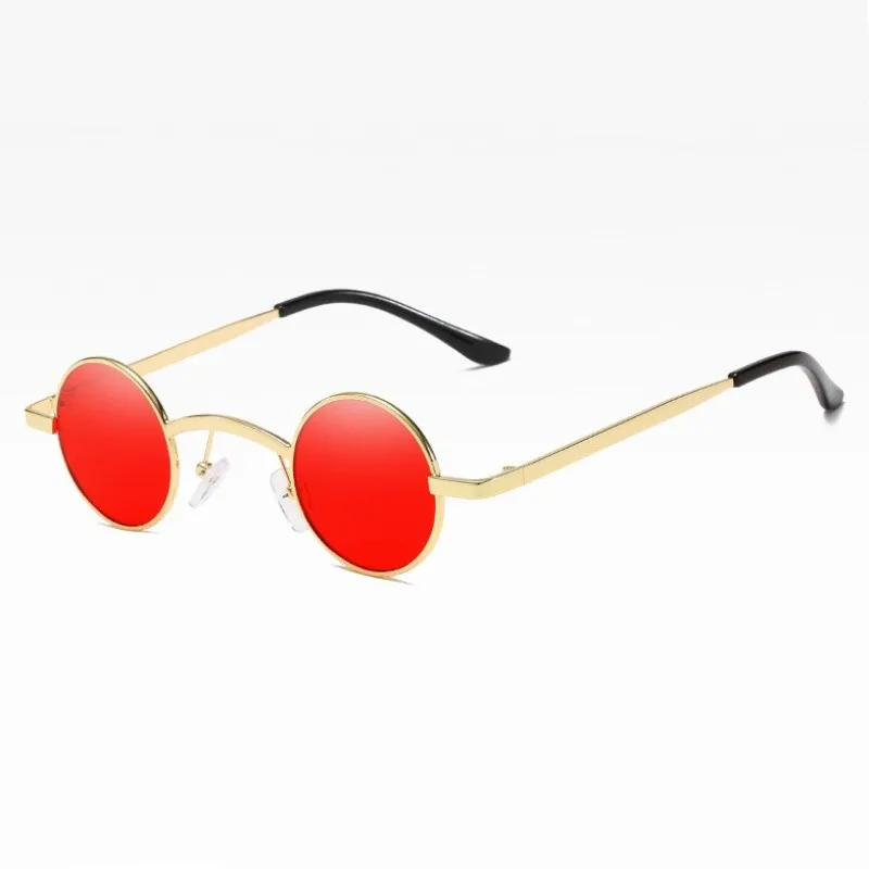 

2019 Trending Wide Bridge Retro Rock Punk Sunglasses Women Vintage Small Round Clear Red Sun Glasses UV400