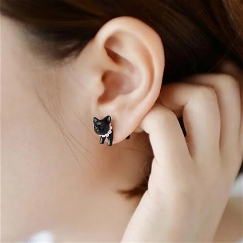 

1 Piece !! Three-dimensional Animal Leopard Cat Pearl Stud Earrings 4ED124