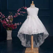 Платья с цветочным рисунком для маленьких девочек г. Летние кружевные вечерние свадебные платья принцессы хлопковое бальное платье без рукавов для девочек, детская одежда Ds003