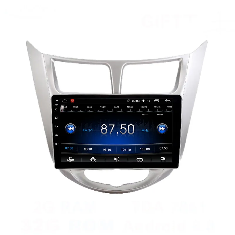 2018 New Funrover 2g+32g Android 8.0 Car Dvd Gps Player 9 Inch For Hyundai Solaris Verna Radio Video Navigation Wifi Bt Map Fm 
