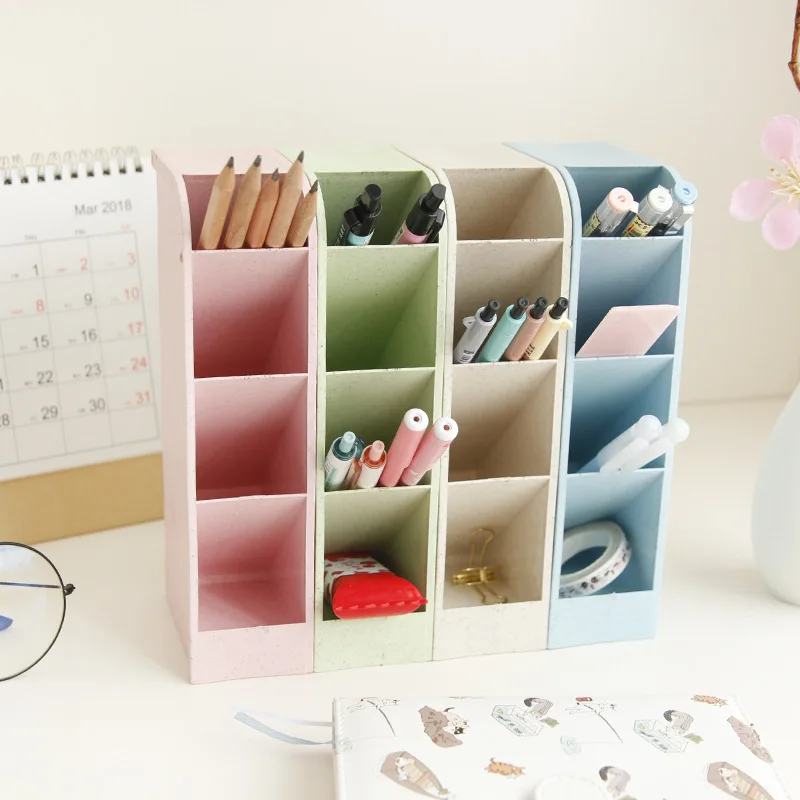 

Creative four layer lattice Pen Holder Office accessories Pencil Case desk Organizer Storage Stand for Pens Plastic Pencil Stand