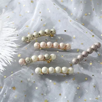 

New Fashion 6 Pearl Beads Hair Clip Women Hairpin Girls Hairpins Barrette Headwear Imitiation Pearl Hairgrip Hair Accessories