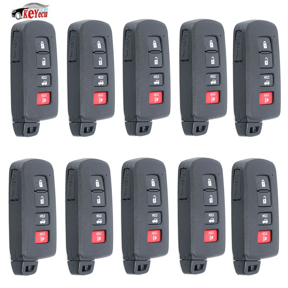 KEYECU 10 шт./партия Замена дистанционного ключа корпус Fob 4 кнопки для Toyota Corolla Avalon Camry-HYQ14FBA