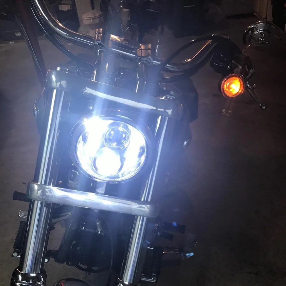 FADUIES 5.75 LED Motorcycle Headlamp 5-34 Black LED Daymaker Projector Headlight For Harley Motorcycle Headlight  (11)