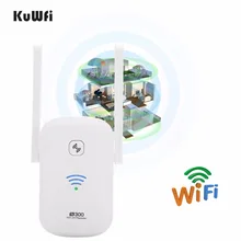 KuWFi 2.4Ghz 300Mbps WiFi מגבר מהדר גישה לקוח נקודה Roteador WiFi טווח Extender בוסטרים עם אנטנה 2 * 3dBi