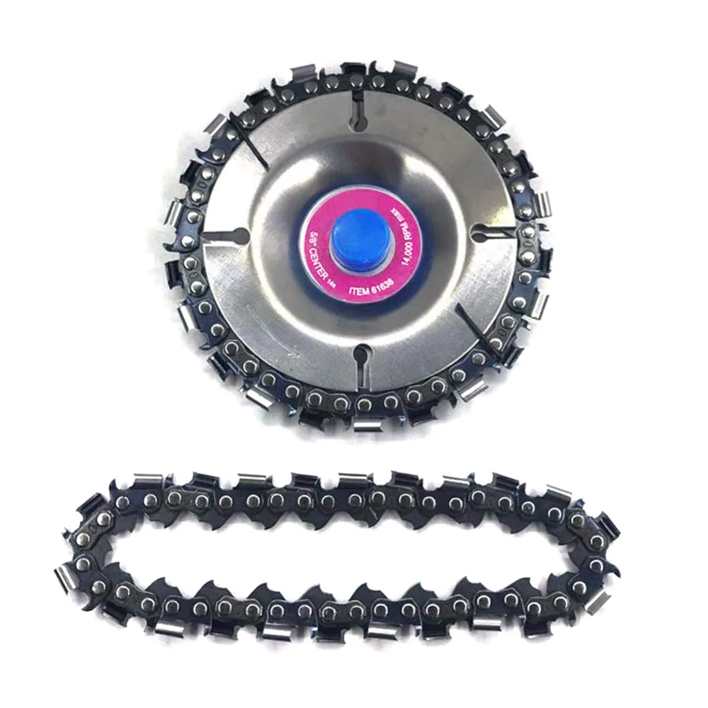 

4 Inch Woodworking Chain 22 Tooth Angle Chain Grinding Disc Cutting Blade Wood Carving Disc Angle Grinder Chainsaw Saw Blade