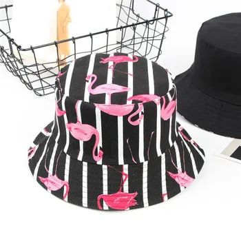 

Men Women Vintage Floral Print Bucket Hat Striped Outdoor UV Protection Fishing Hunting Camping Boonie Fisherman Sun Caps Unisex