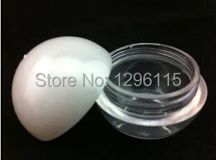 

100PCS/LOT-10G Cream Jar,Empty Plastic Cosmetic Container,10ml nail powder jar ball shape