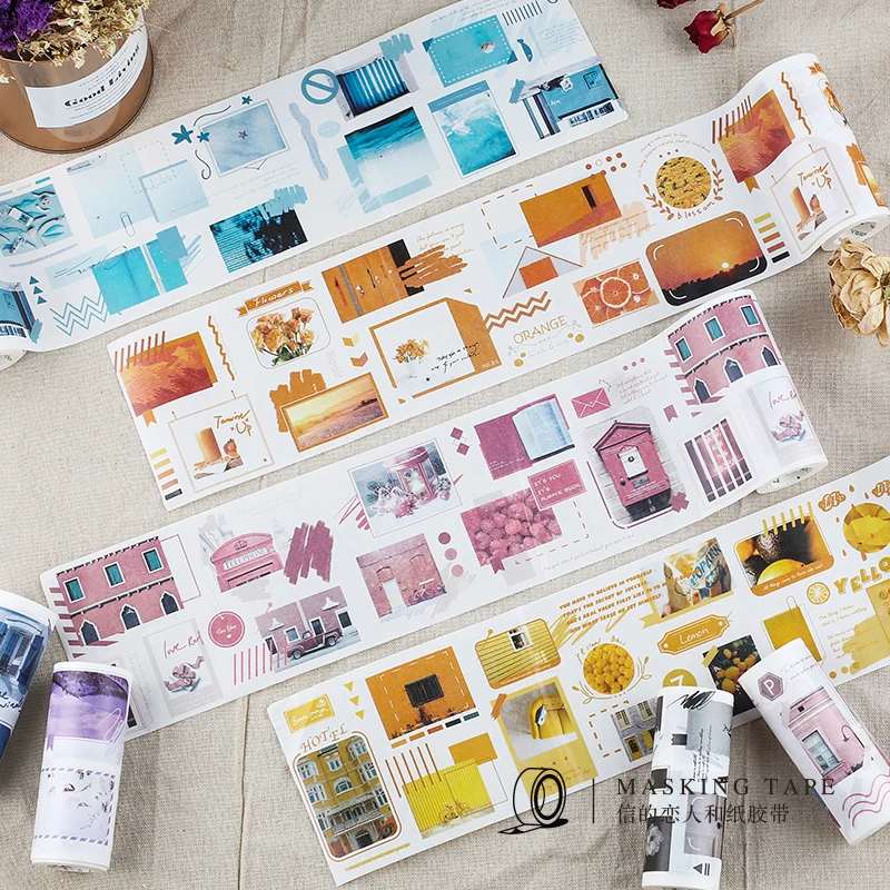 

1pc Color Description Series 100mm Width Decorative Washi Tape DIY Scrapbooking Masking Tape School Office Supplies