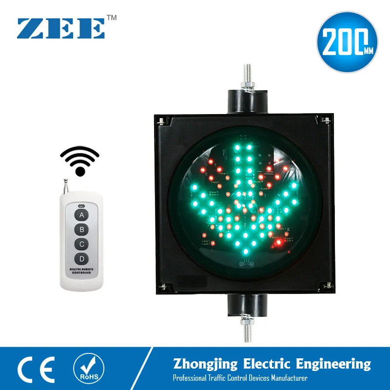

Remote Controller 200mm LED Traffic Light Red Cross Green Arrow LED Traffic Signals Wireless Controlled