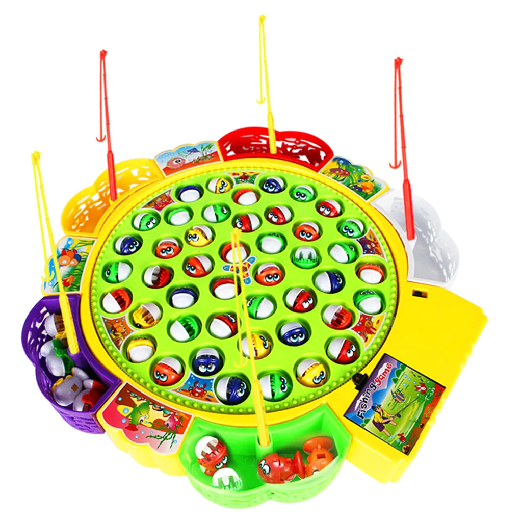 Kids Fishing Game Musical Electric Fishing Toy with 45 Fishes, Xmas Gift Toy for Children