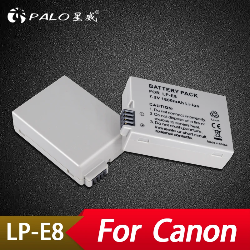 Palo 2pcs LP-E8 Battery pack bateria LP-E8 lp e8 For Canon 550D 600D 650D 700D X4 X5 X6i X7i T2i T3i T4i T5i DSLR Camera Palo 2pcs LP-E8 Battery pack bateria LP-E8 lp e8 For Canon 550D 600D 650D 700D X4 X5 X6i X7i T2i T3i T4i T5i DSLR Camera