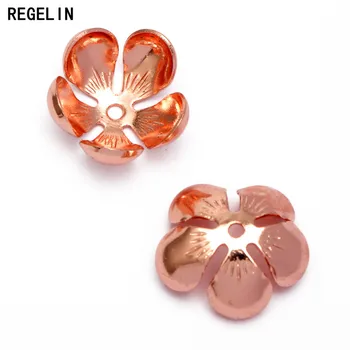 

REGELIN 13x5mm Flower Beads Cap petal End Spacer Beads Caps Charms Bead Cups 50pcs For Bracelet & Necklace DIY Jewelry Making