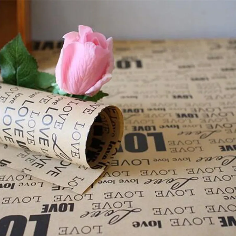 10 шт./лот крафт-бумага цветок оберточная бумага подарочная оберточная бумага упаковочные материалы для праздника винтажная английская бумага новости