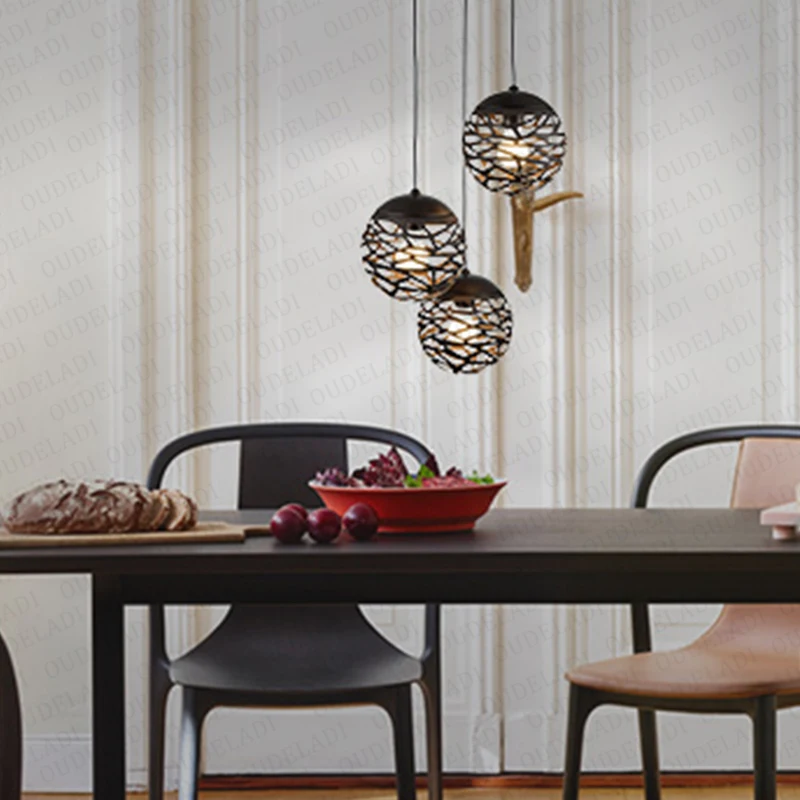  Modern LED pendant light iron Hollow out metal ball lamp living room bedroom shop bar contemporary  - 32950131396