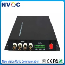 4Ch HD-SDI/ASI со встроенным аудио+ 1Ch обратный RS485 данных, SX, SM, 20 км, FC, евро зарядка, 4Ch HD SDI волоконно-Оптическая передача