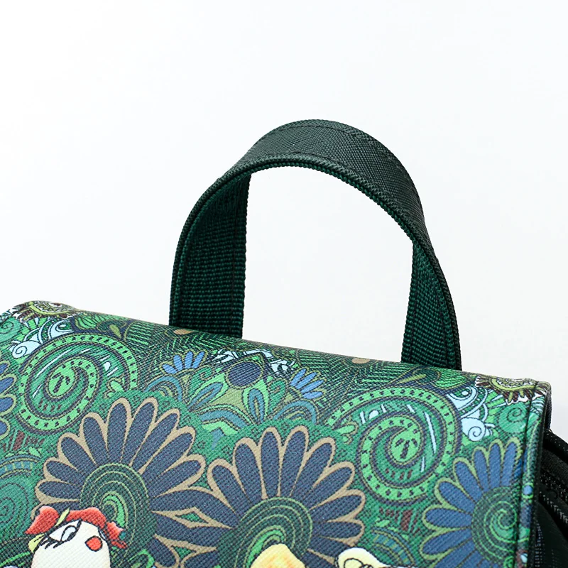 Сумка на плечо с мультяшным принтом Фабра, женский рюкзак высокого качества из искусственной кожи, рюкзаки для девочек-подростков, зеленые сумки, повседневный рюкзак