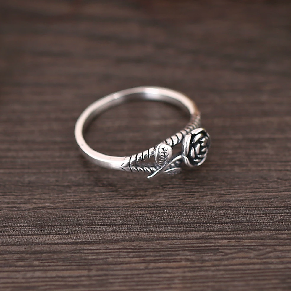 DoreenBeads ювелирные изделия S925 Стерлинговое Серебро искусственное 3D кольцо с розой