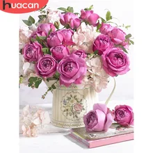 HUACAN Алмазная Цветочная мозаика алмазная живопись 5d наборы картина с бриллиантами вышивка полная квадратная картина Стразы