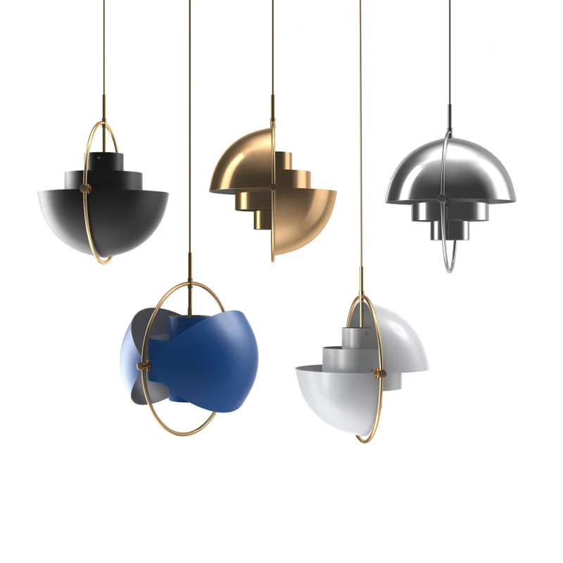 

Electroplating Iron art Chandelier Creative spherical Bar Simple Rotatable angle Restaurant Table lamp LED Pendant Lights