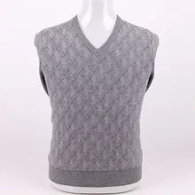 Кашемировый темно-клетчатый толстый вязаный Мужской базовый пуловер свитер с v-образным вырезом сплошной цвет ЕС/S105-3XL130 розничная оптом под заказ