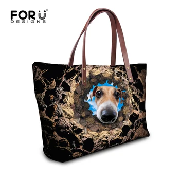 

High Quality Women Shoulder Bag Large Ladies Tote Handbags Cute Dog Print Sac A Main Soft Top-Handle Bags Free Shipping