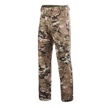 Кожа акулы, флисовая куртка уличный войсковой военный камуфляжные мужские брюки зимние армейские водонепроницаемые термокамуфляжные Охота поход флисовые брюки