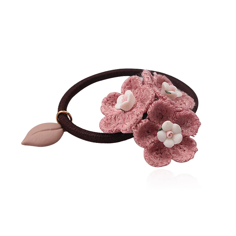 

M MISM New Wool Flower Design Elastic Hair Band scrunchy Headband Women Girls Hair Accessories Gum for Hair Ornament Hair Ring