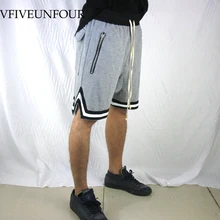 VFIVEUNFOUR Summer Shorts Men's Casual Joggers Male Fashion Large Zip Pocket Shorts Hip Hop Elastic Drawstring Streetwear men zip decoration drawstring shorts