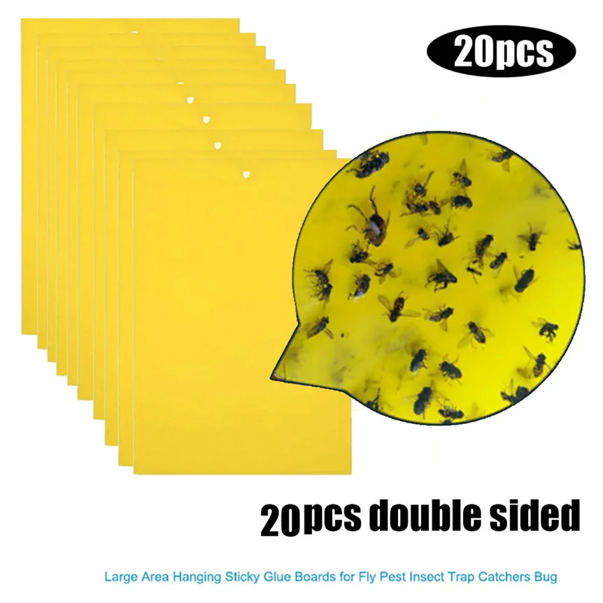 

Strong Flies Traps Sticky Board Catching Aphid Insects Killer Pest Control Flies Glue Stickers Drop Shipping 8JL9
