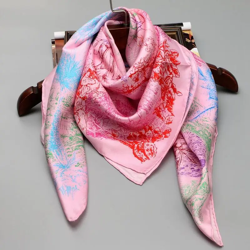 Comprar Temperamento impreso 100 pañuelo de sarga de