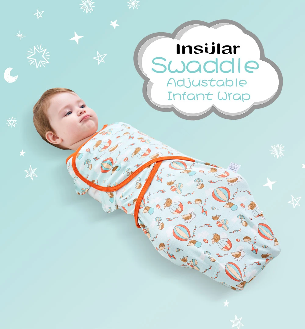 Островная 2 шт./компл. 3-4 месяца ребенка пеленать Одеяло новорожденного Регулируемая маленьких Swadding Обёрточная бумага 100% Мягкий хлопок как